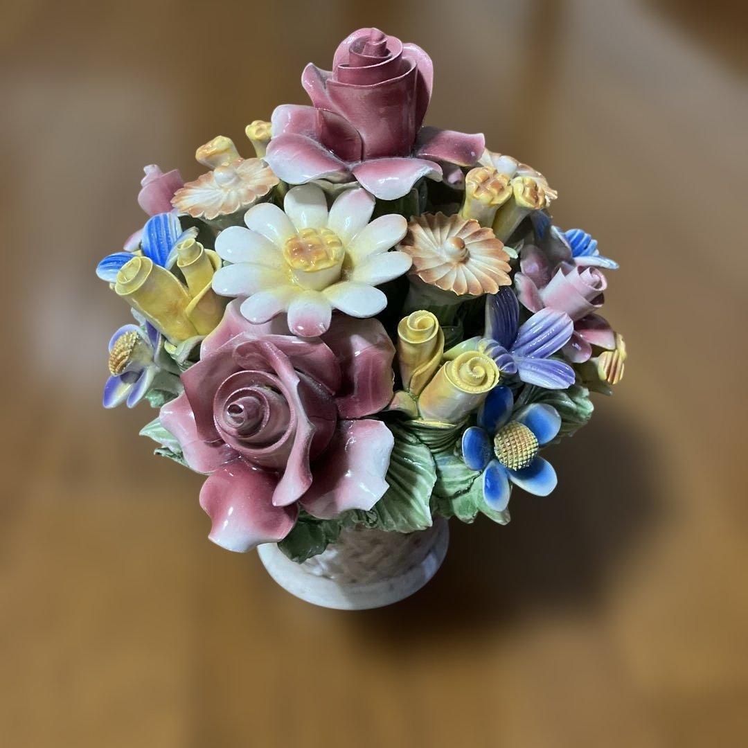 陶花バッサーノ　 イタリア 陶器製 花束 置物 多色 陶花バッサーノ イタリア 陶器製 花束 置物 多色 - メルカリ