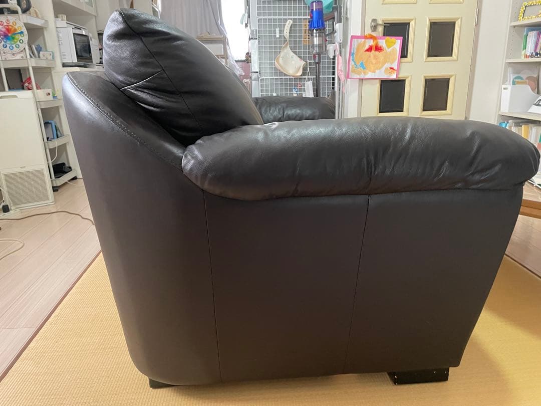 leatherworld ソファ 3シーター 直接引取りも可 - メルカリ