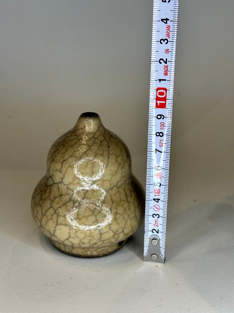 葫蘆形 香炉 陶器 開片釉 茶道具 香道具 置物 賞瓶 中国古陶