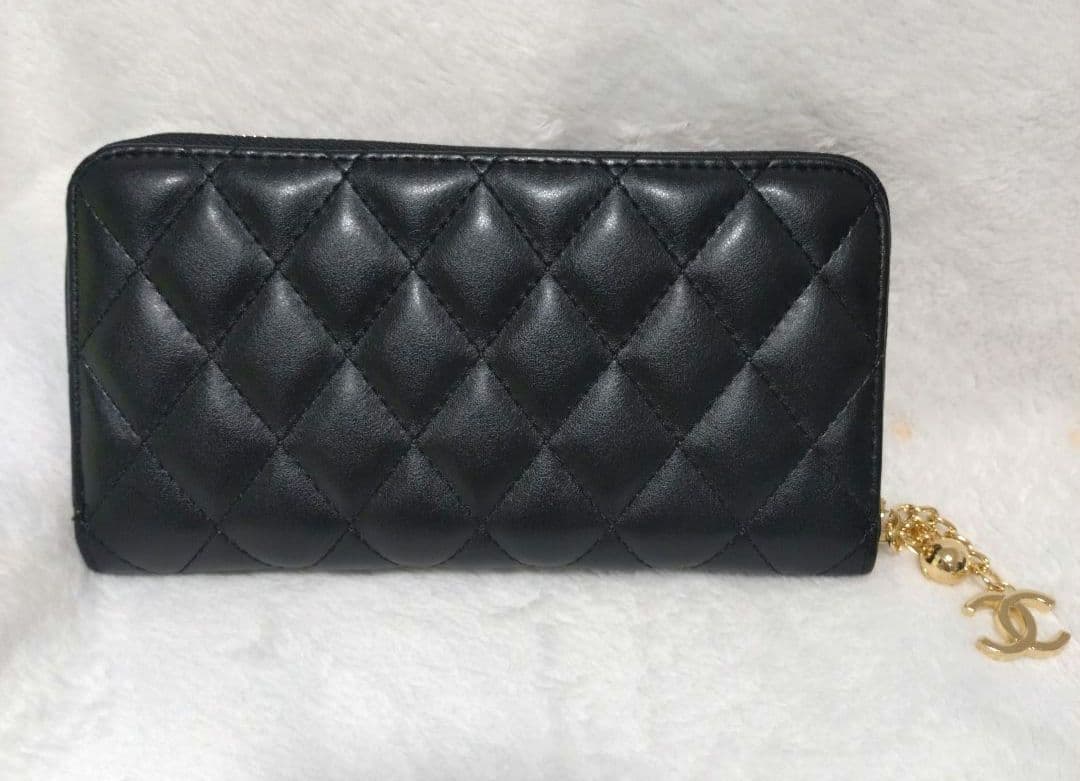 美品】Chanel ノベルティブラック キルティング 長財布 - メルカリ
