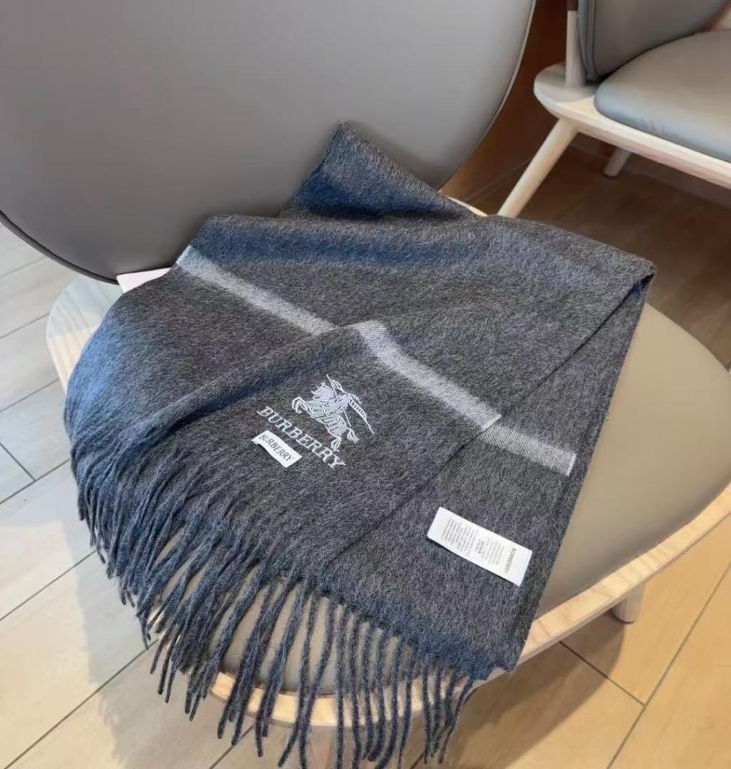 グレー マフラー ロゴ入り30*180cm LOEWE】ロエベ『ロゴ アナグラム ウール＆モヘア スカーフ ライト