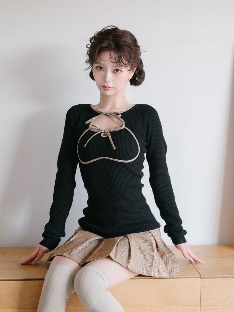 darich ポイントチェックニットミニワンピース ポイントチェックニットミニワンピース – Darich (ダーリッチ)