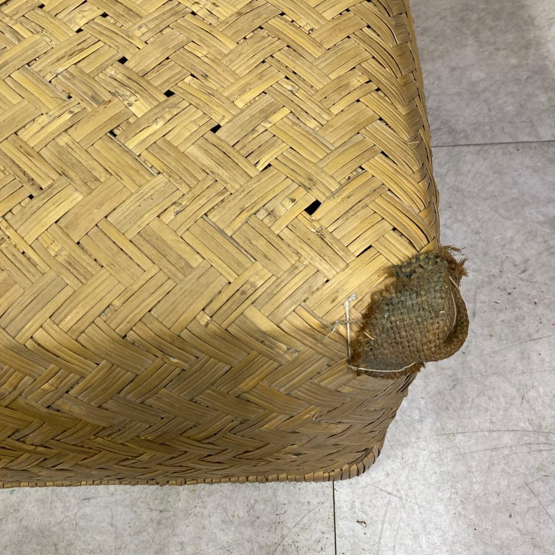 B-3 昭和レトロ 柳行李 葛籠竹細工 竹籠 蓋付きかご 古道具 アンティーク