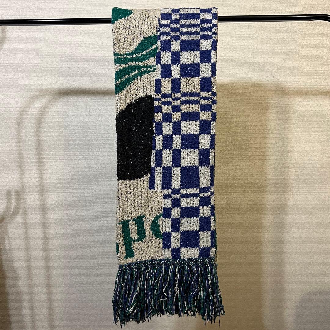 【KHOKI】Intrarsia knit muffler -White