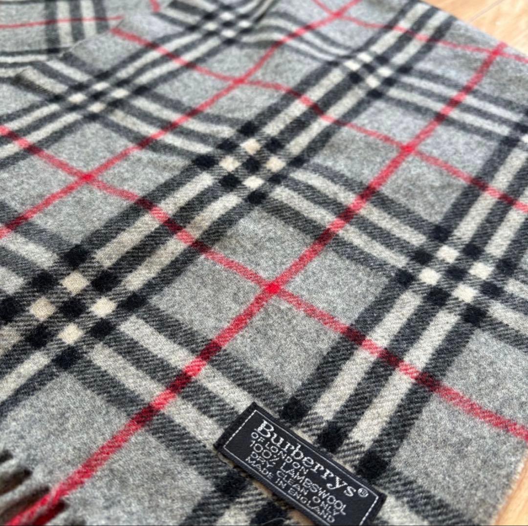 Burberry】バーバリー チェック柄 マフラー 100%ラムウール - メルカリ