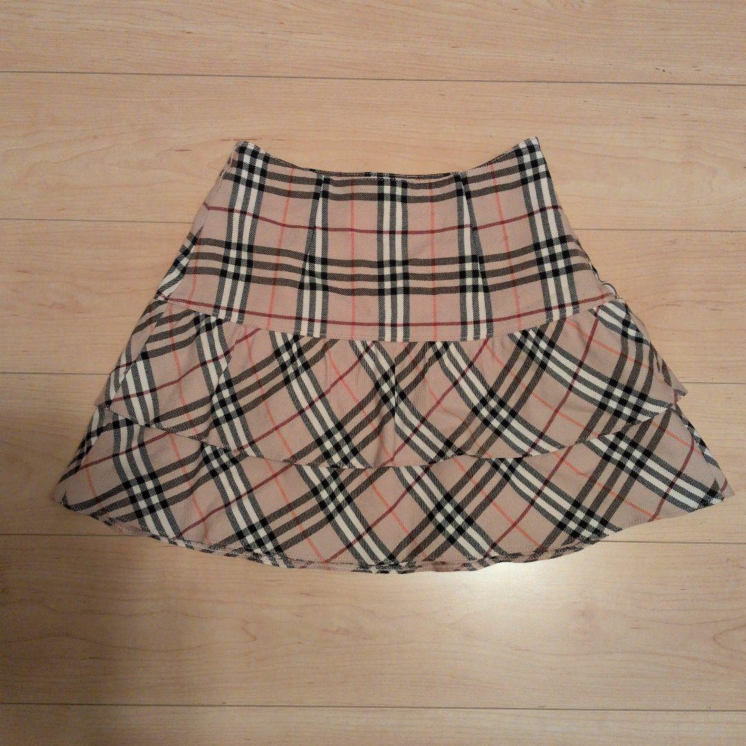 BURBERRY ブルーレーベル チェック フリルスカート 36 BURBERRY ブルーレーベル チェック フリルスカート 36 BURBERRY ブルー
