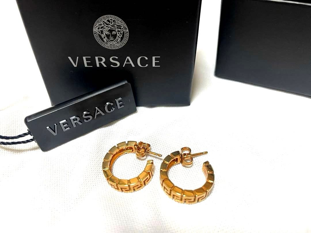 値下げ　VERSACE（ヴェルサーチ）グレカ フープピアス イヤリング　ゴールド 中古・古着通販】VERSACE (ヴェルサーチェ) グレカフープピアス