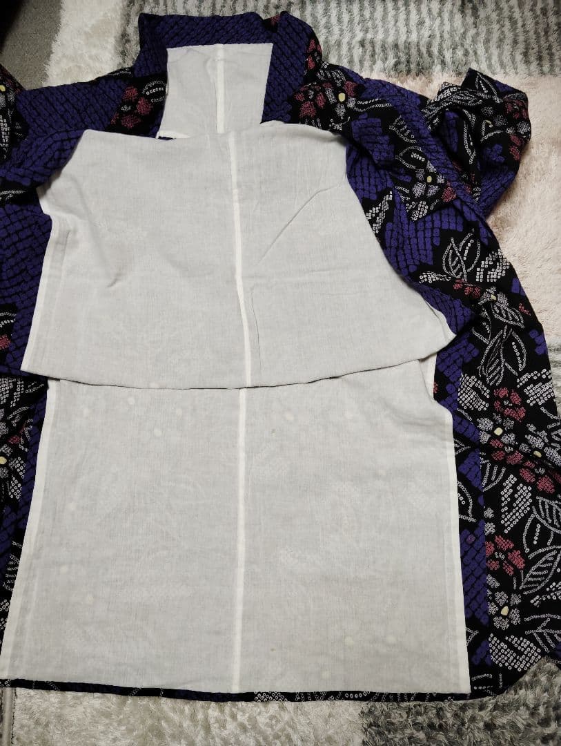 有松絞り パープルブルー付け下げ柄