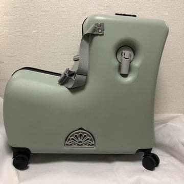 中古】子供が乗れるキャリーケース キッズトラベル Mサイズ グリーン