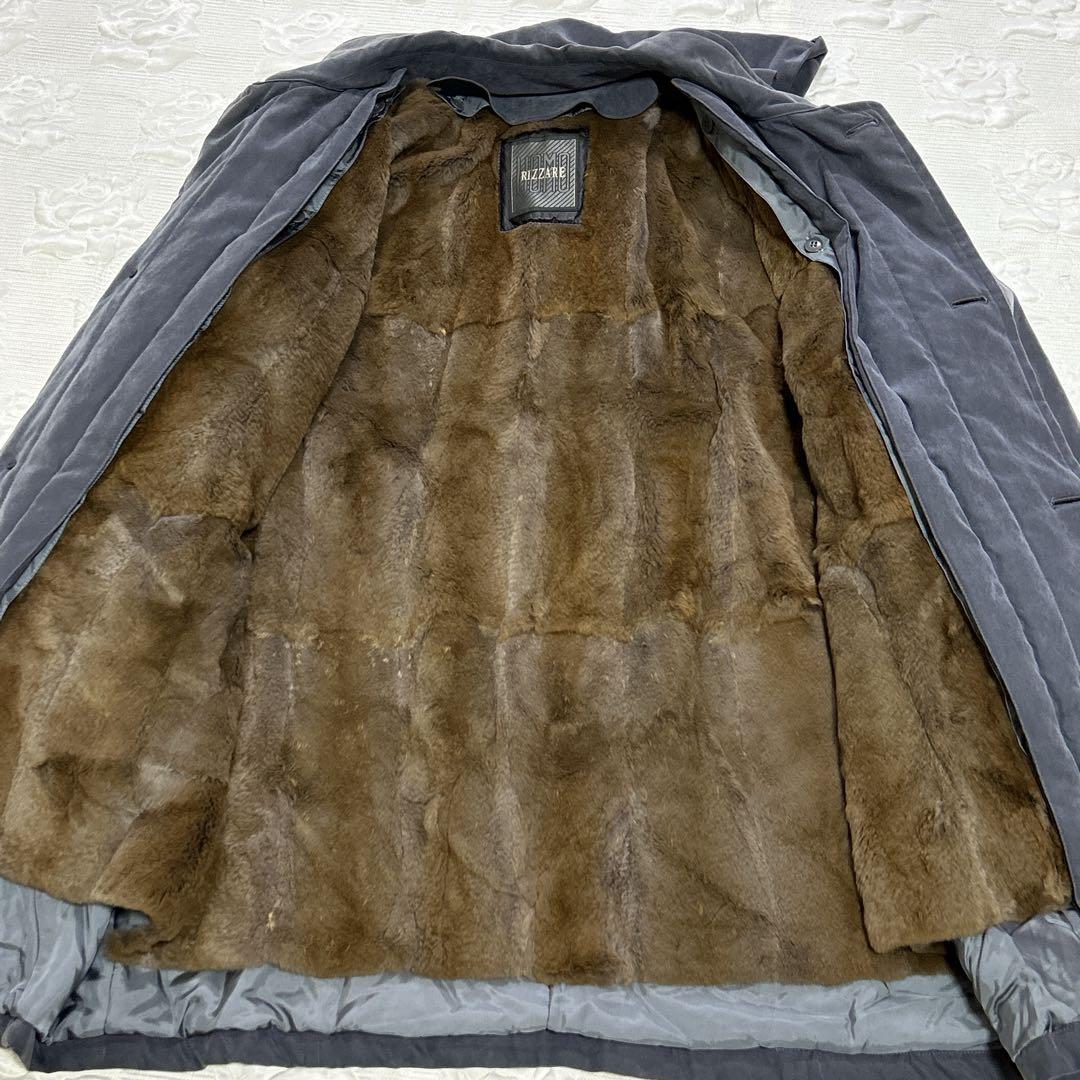 未使用品】RIZZARE UOMO 毛皮ラビットファーライナー付 モッズコート