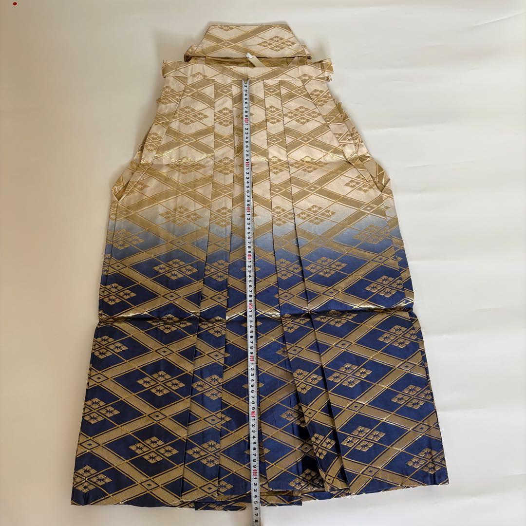 7-134)馬乗袴 2尺2寸 割菱 花菱 青 白 グラデーション 金 - メルカリ