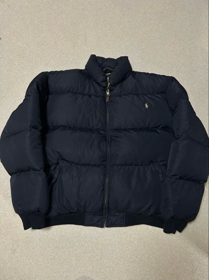 90s Polo by Ralph Lauren ブラック　ダウンジャケット 古着 90s POLO SPORT Ralph Lauren ロゴ 刺しゅう ボリューム ダウン