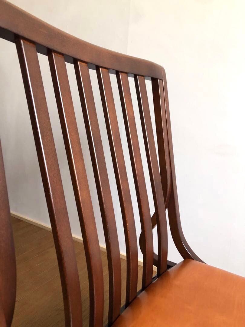 秋田木工社製 低座椅子 革張り ジャパニーズモダン ヴィンテージ 和家具 古