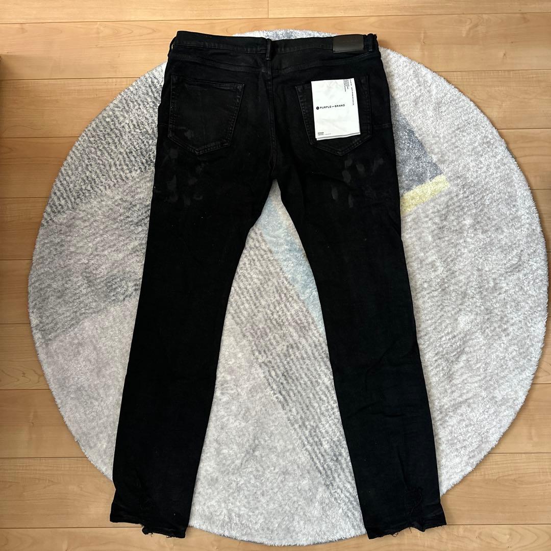 PURPLE BRAND ダメージスキニーデニム ブラック サイズUS40