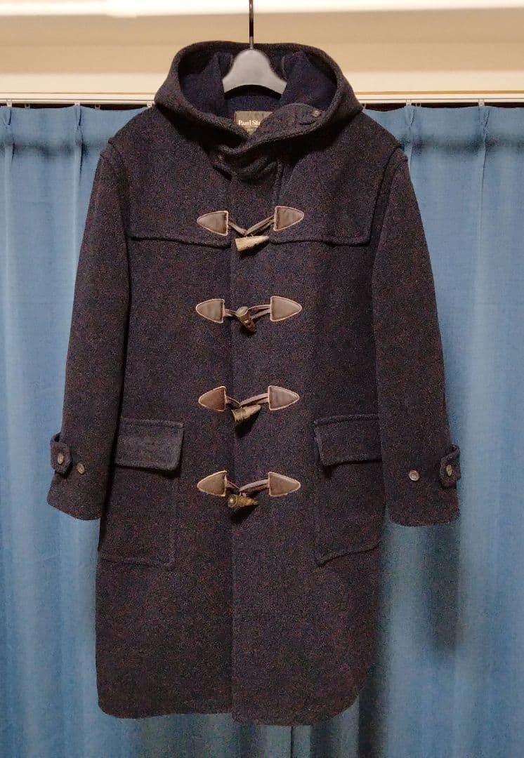 【美品】ポールスチュアート ダッフルコート ロング ヘリンボーン ネイビー LA 美品】ポールスチュアート ダッフルコート ロング ヘリンボーン