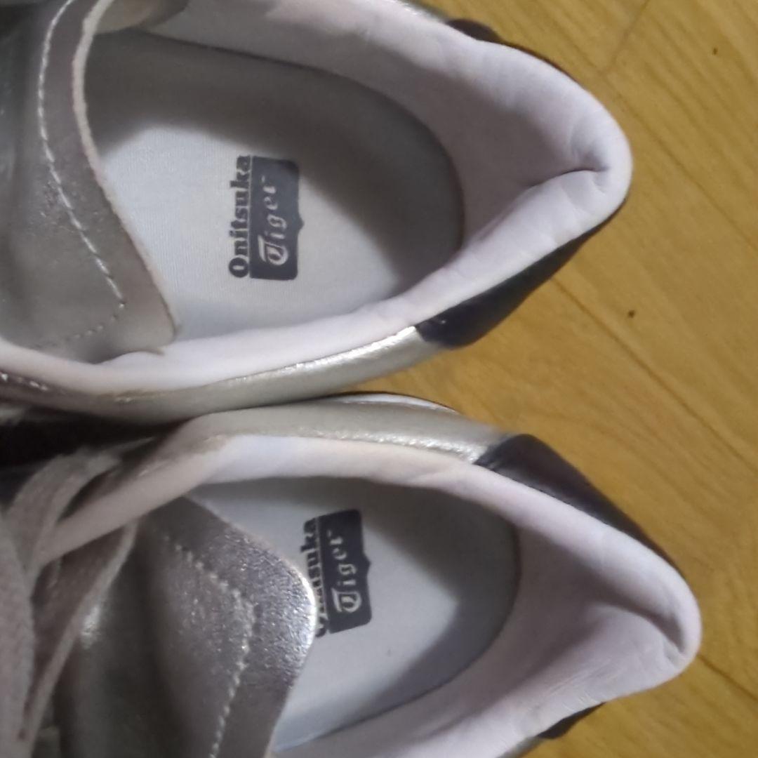 【美品】オニツカタイガー ローンシップ シルバー スニーカー 厚底 24.5cm