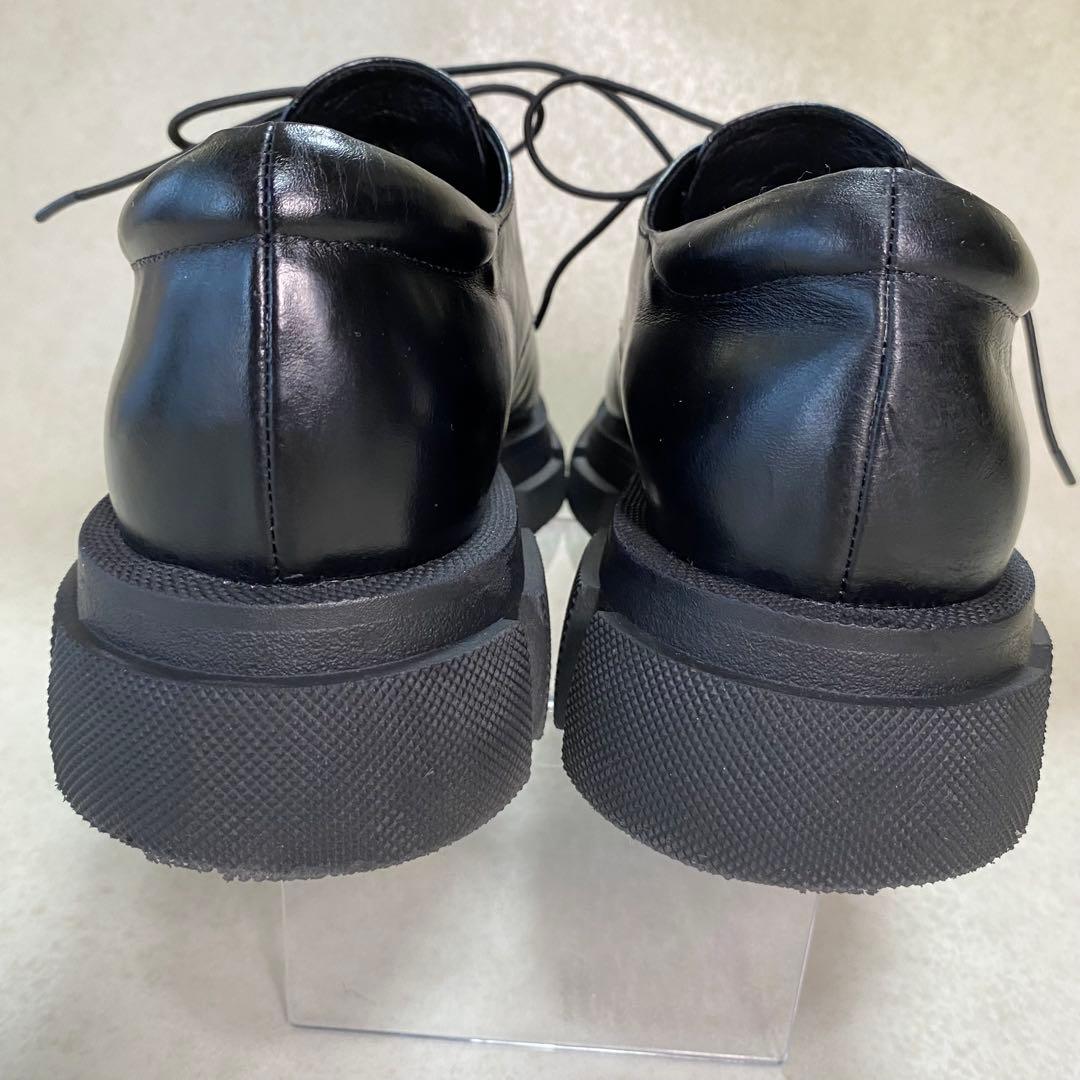 MANA☆ブラック☆24.5cm☆レースアップシューズ☆厚底☆レザー