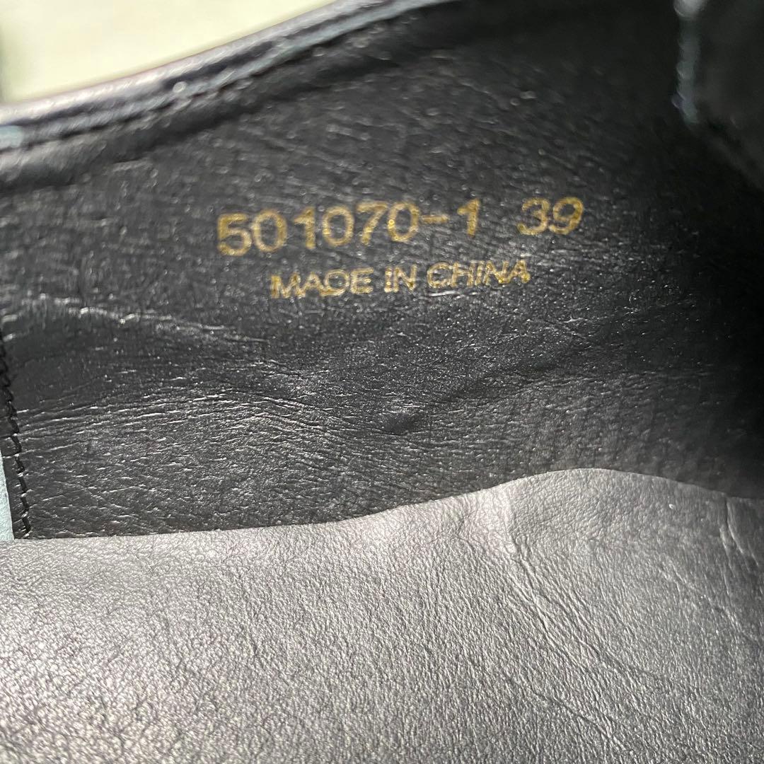 MANA☆ブラック☆24.5cm☆レースアップシューズ☆厚底☆レザー