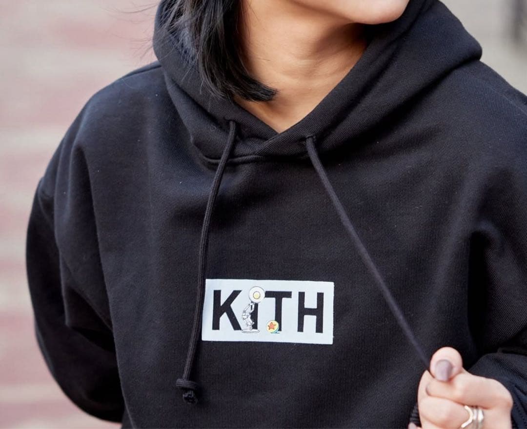 KITH/ピクサー/ボックスロゴ/ウィリアムズ/長袖フーディ/パーカー/黒M