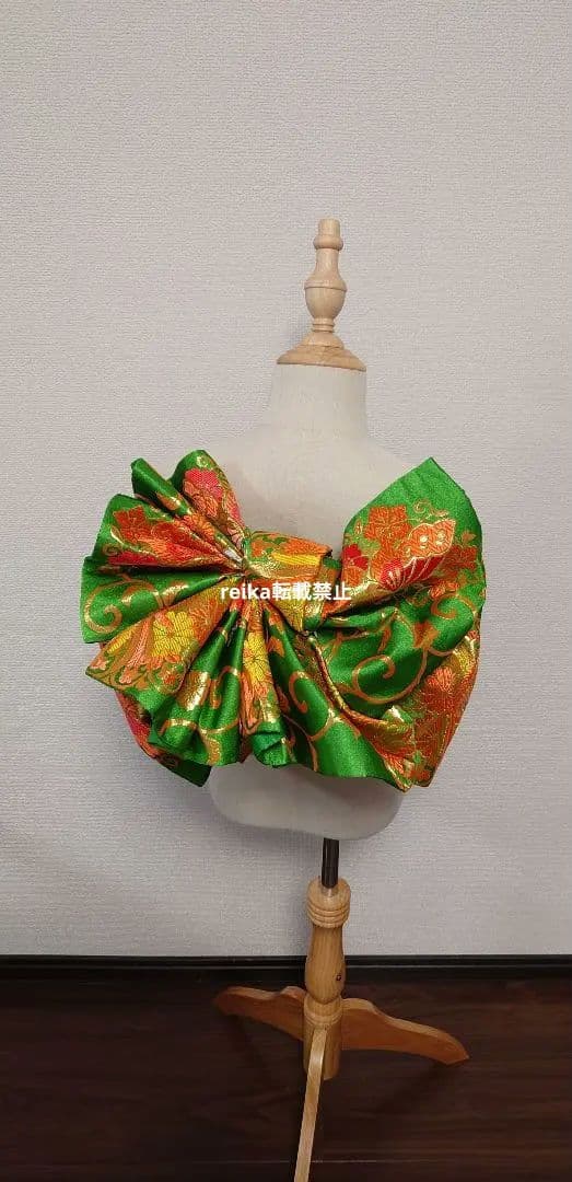 七五三 ジュニア帯 作り帯 一点物 蝶柄 鳳凰 緑系 - メルカリ