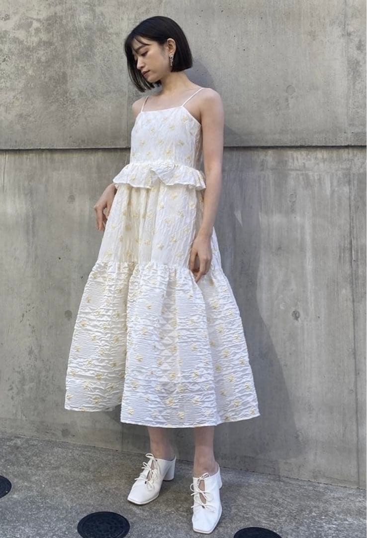 HONEY MI HONEYジャガードミニワンピースジャガードホワイト