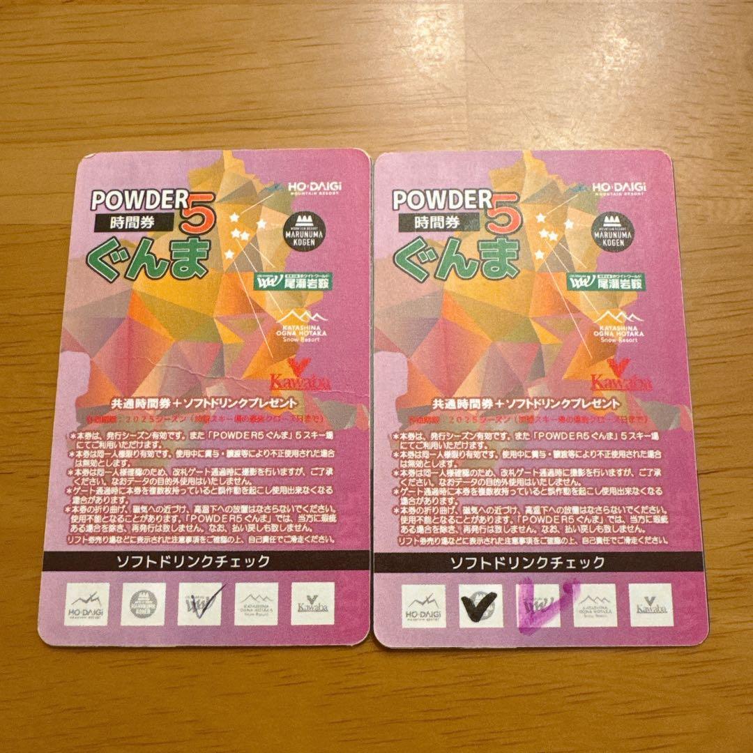 ぐんまPOWDER5 群馬パウダー5スキー場共通時間券 2024-2025 - メルカリ