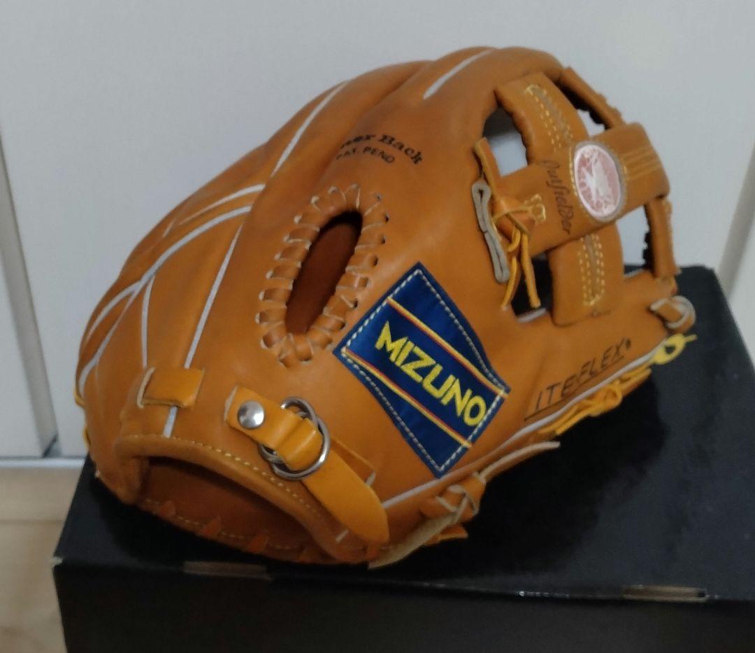 当時物 ミズノ ワールドウィン 赤カップ 硬式グラブ グローブ 高田繁