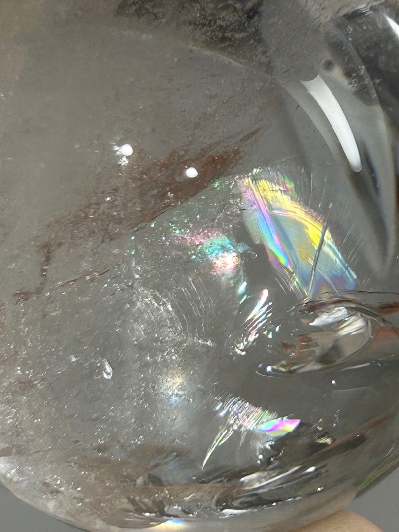 水晶インクォーツ スフィア 虹 天然石 置物