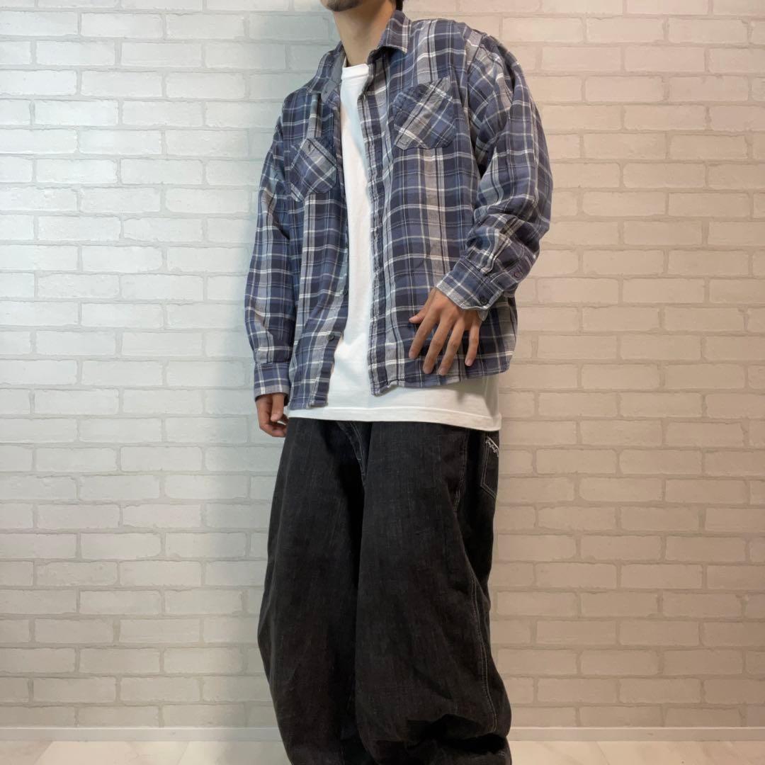ラングラー オーバーサイズ 肉厚 ネルシャツ チェックシャツ
