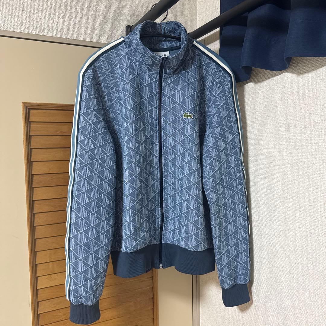 あ*様 Lacoste モノグラムトラックジャケット　ブルー あ*様 Lacoste モノグラムトラックジャケット ブルー あ*様 Lacoste