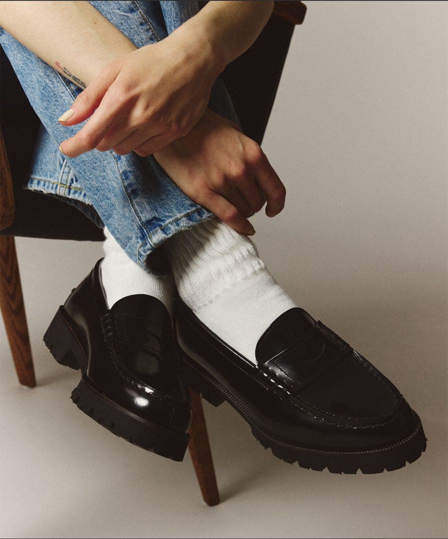 HARUTA×PUBLIC TOKYO　トラックソールローファー　ブラック　2 HARUTA ローファーブラック2 public tokyoトラックソール - メルカリ