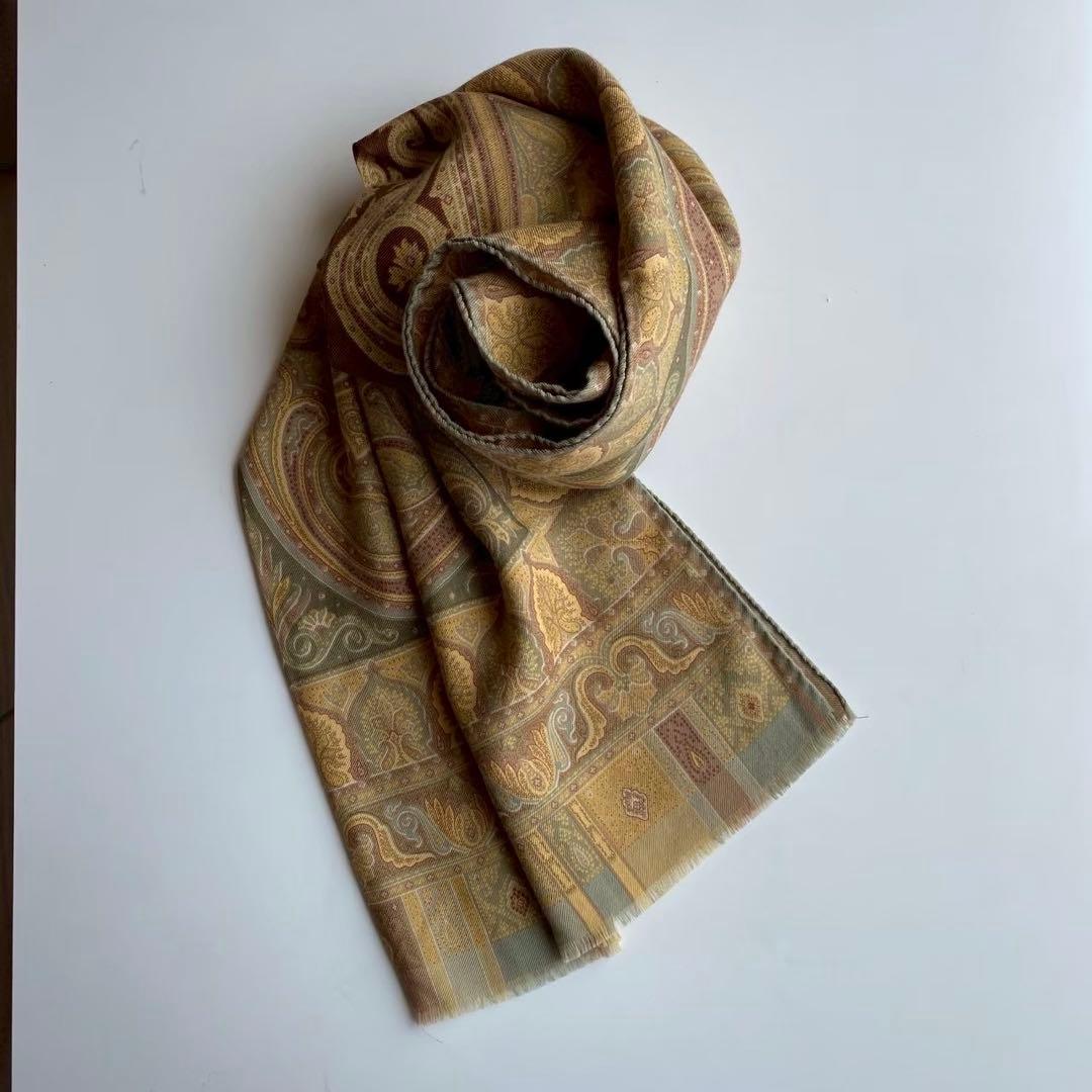 ETRO エトロ 大判ストール イエロー ブラウン