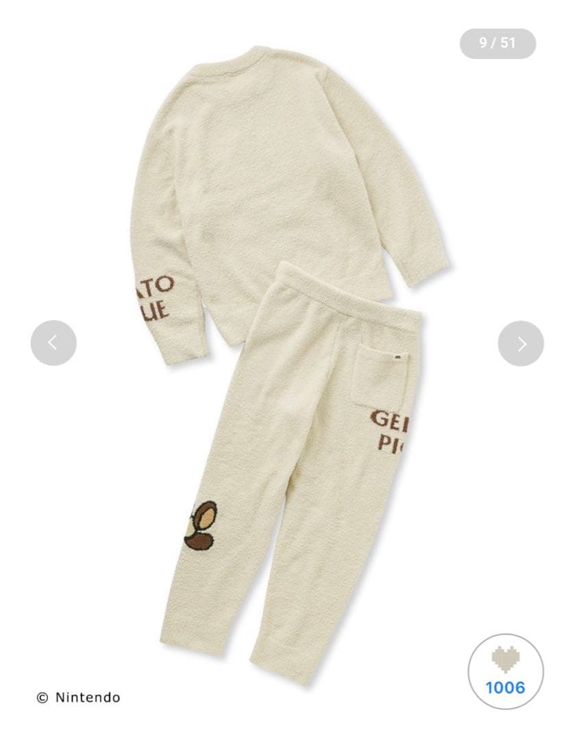 ジェラートピケ スーパーマリオ クリボー セットアップ ルームウェア