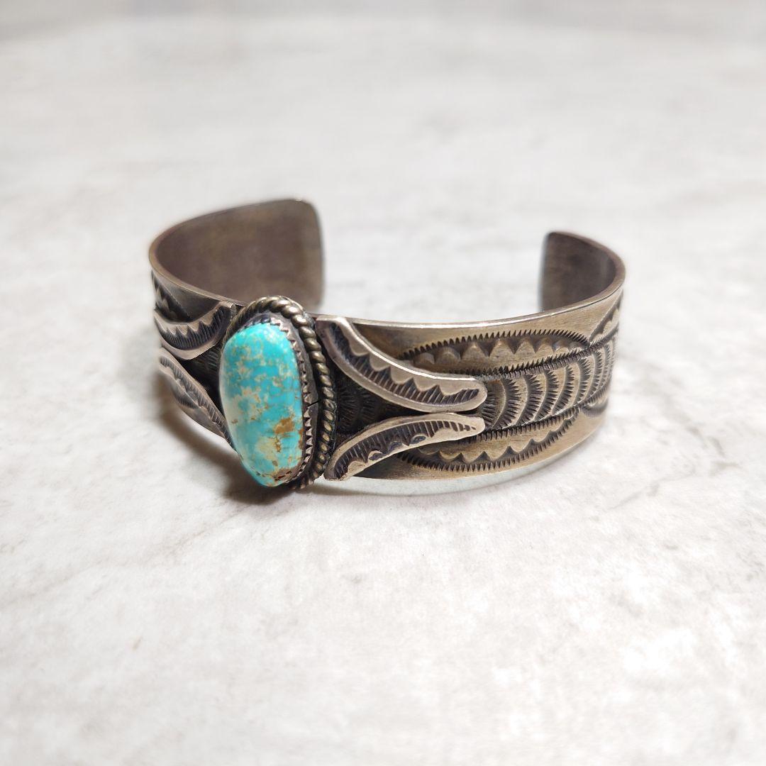 NAVAJO ナバホ Rick Martinez ターコイズバングル 925 ナバホ Calvin・Martinez カルヴィン・マルチネス ロイストーン
