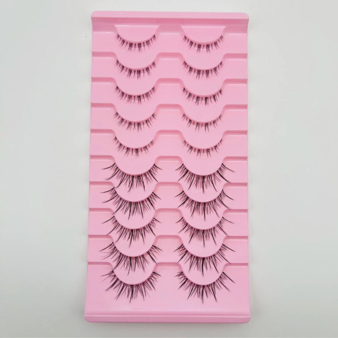 つけまつ毛 上下セット B フェイクミンク 3D ブラック 自然なカール 黒