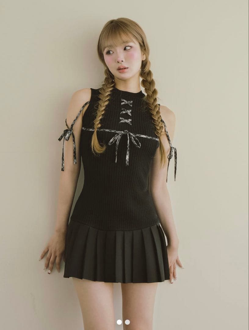 ダーリッチ ドッキングレースアップミニワンピース ブラック free ダーリッチ Darich ドッキングレースアップミニワンピース （ブラック