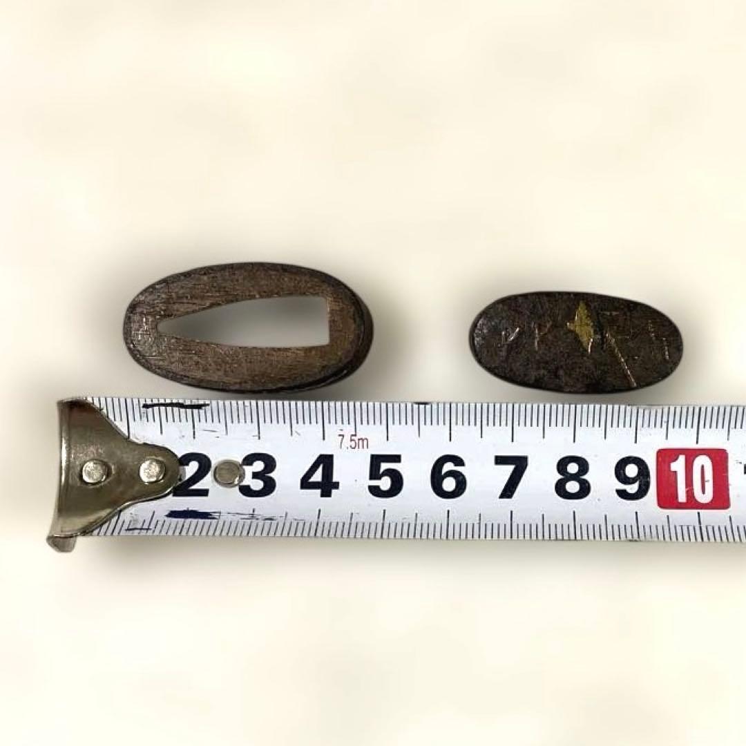 B-75 縁頭 金象嵌 武具 刀装具 骨董品 時代物 日本 美術品 工芸