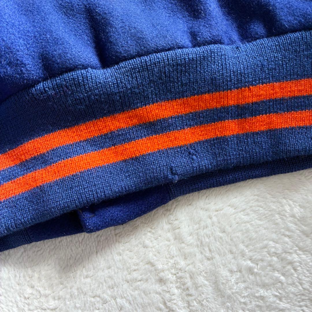 ATHLETES CORNER スタジャン レザー ウール 50 ブルー 黒