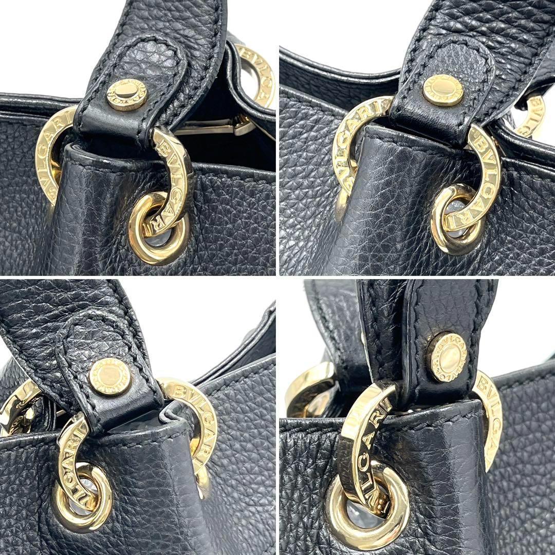 極美品・希少 ブルガリ 2way ボストンバッグ ロゴマニア Wポケット 黒