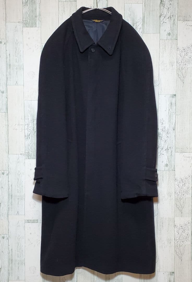 ブルックスブラザーズ　ウール　ロングコート　ステンカラーコート　ネイビー　US製 ブルックス ブラザーズ ステンカラーコート ロング ネイビー