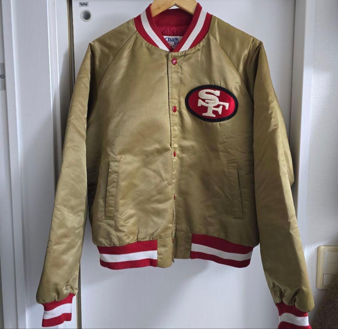 Chalk Line FORTY NINERS スタジャン Lサイズ 90s USA製 Chalk Line 49ERS ナイロンスタジャン L - Sixpacjoe Web Shop