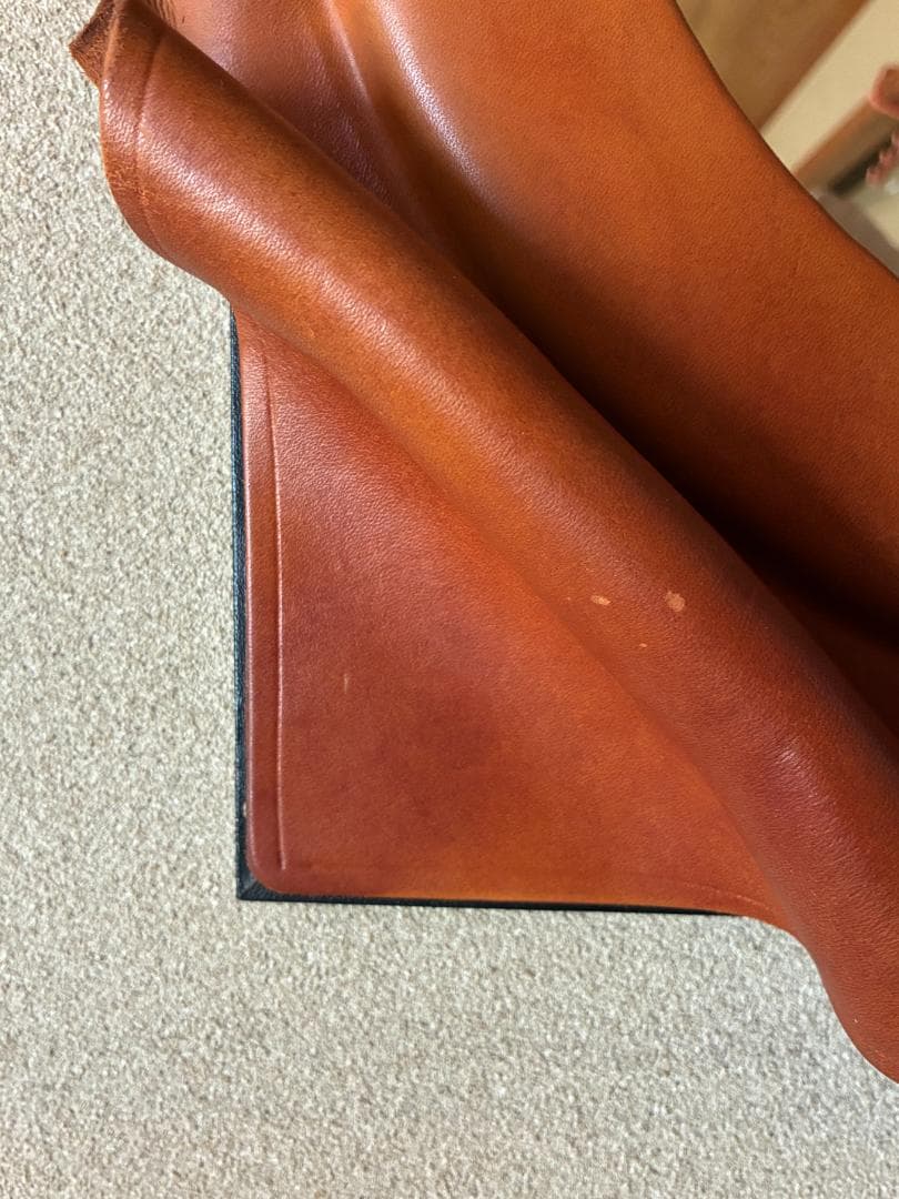 005【希少】鴻池製作所製 壁掛け鏡 本革 レザー ウォールミラー - メルカリ