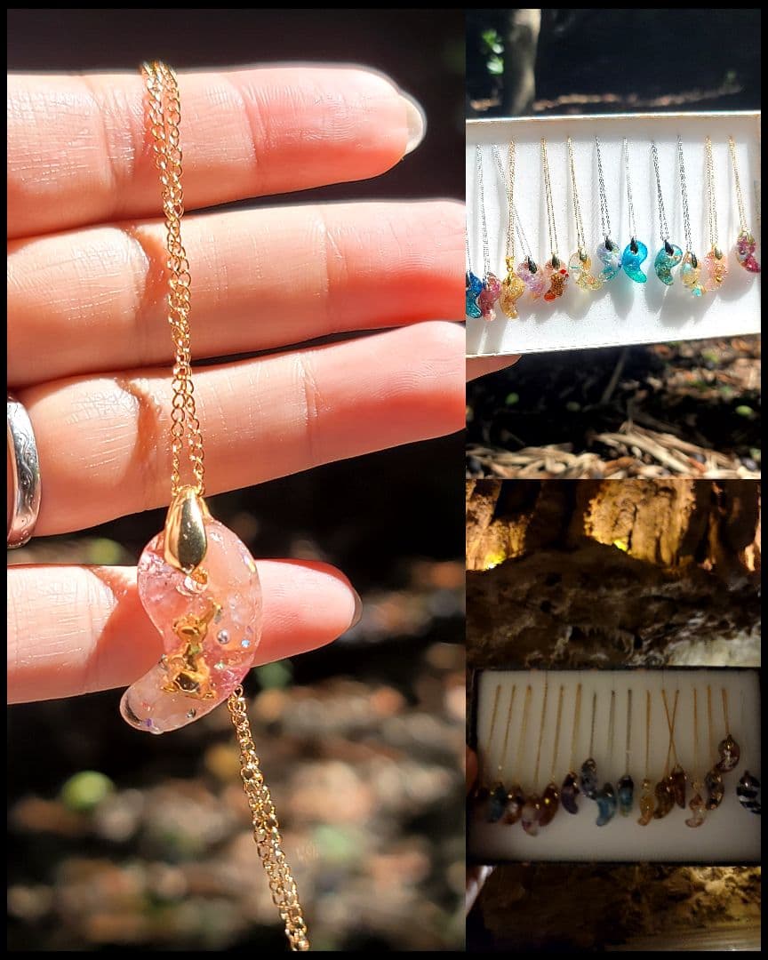 縁結び波之上神社★彼とラブラブウサギ勾玉オルゴネックレス Amazon.co.jp: 藍色 オルゴナイト 勾玉 ネックレス 40cm 開運 お守り