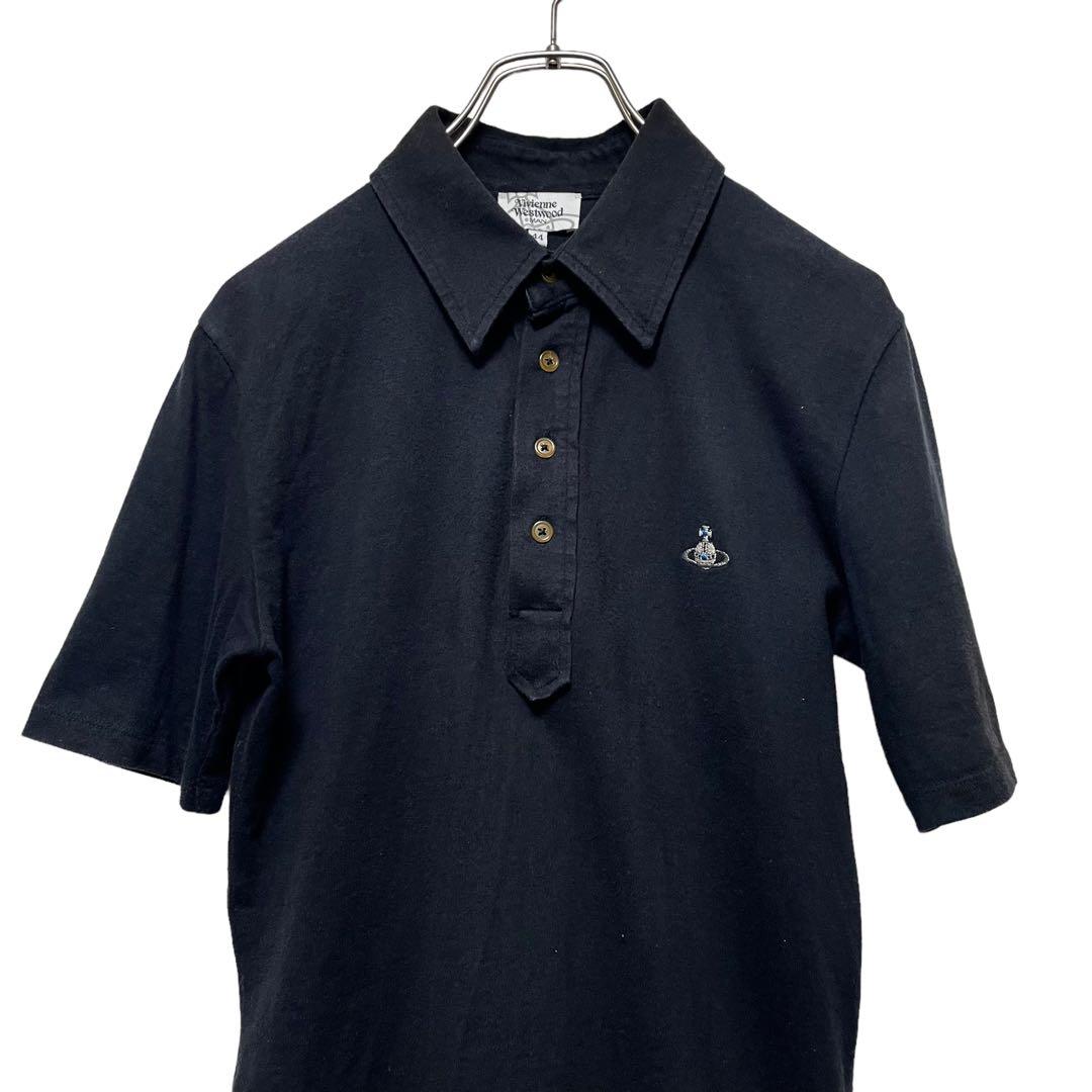 ヴィヴィアンウエストウッド ポロシャツ オーブ 刺繍 ブラック Mサイズ
