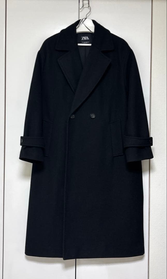 ZARA ザラ ソフトなオーバーサイズコート ブラック M - メルカリ