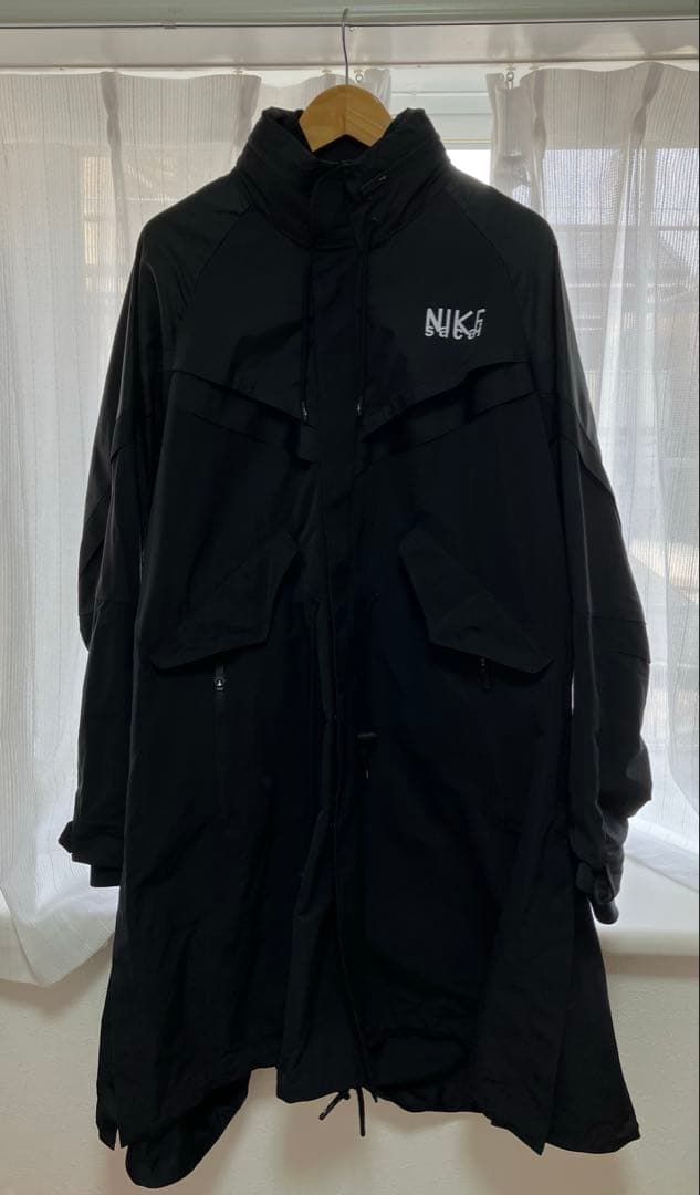Sacai × Nike トレンチジャケット ブラック　Lサイズ　ナイキ NIKE】NIKE X SACAI◇トレンチ ジャケット コート (Nike/トレンチ