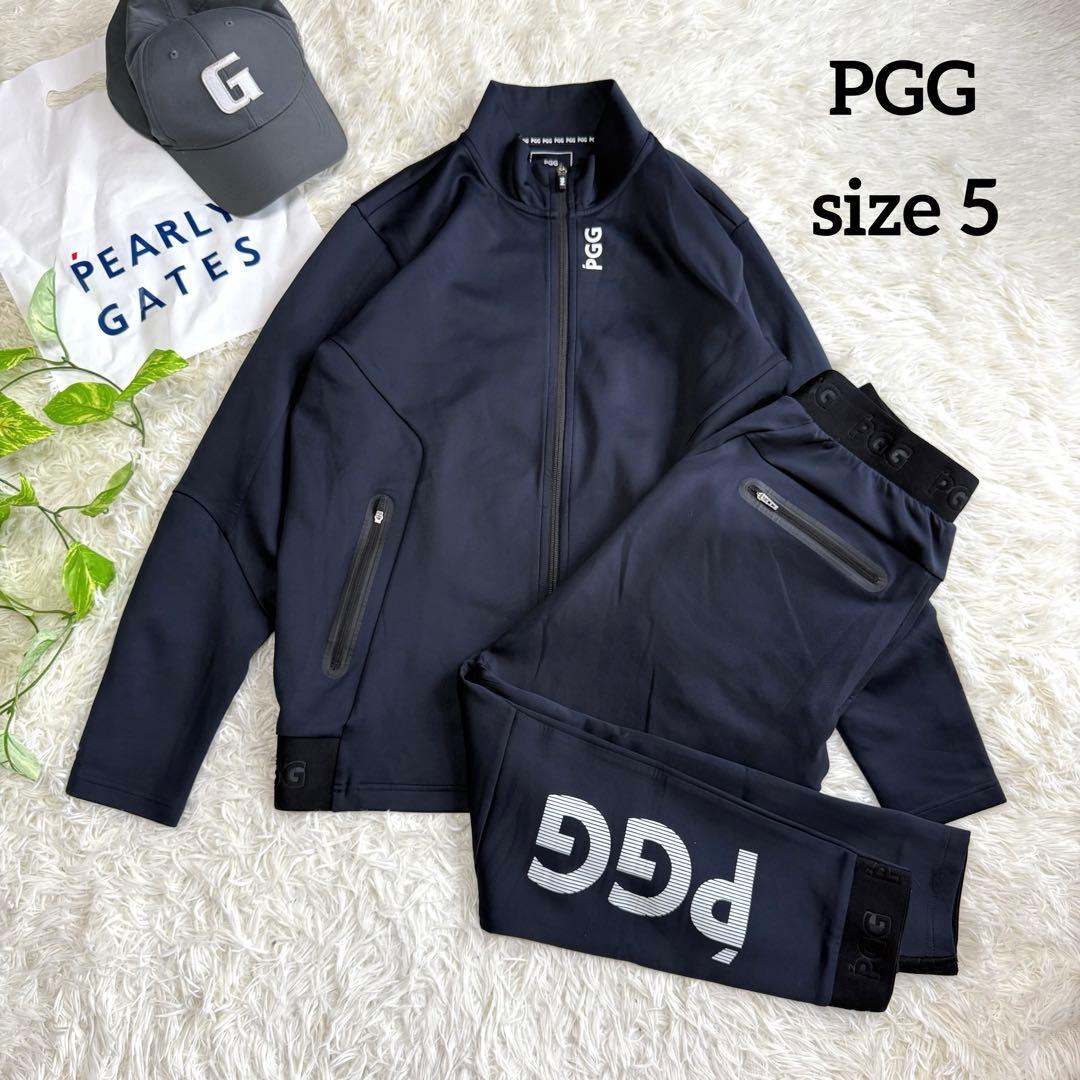 パーリーゲイツ】極美品 セットアップ ネイビー 5サイズ pgg メンズ