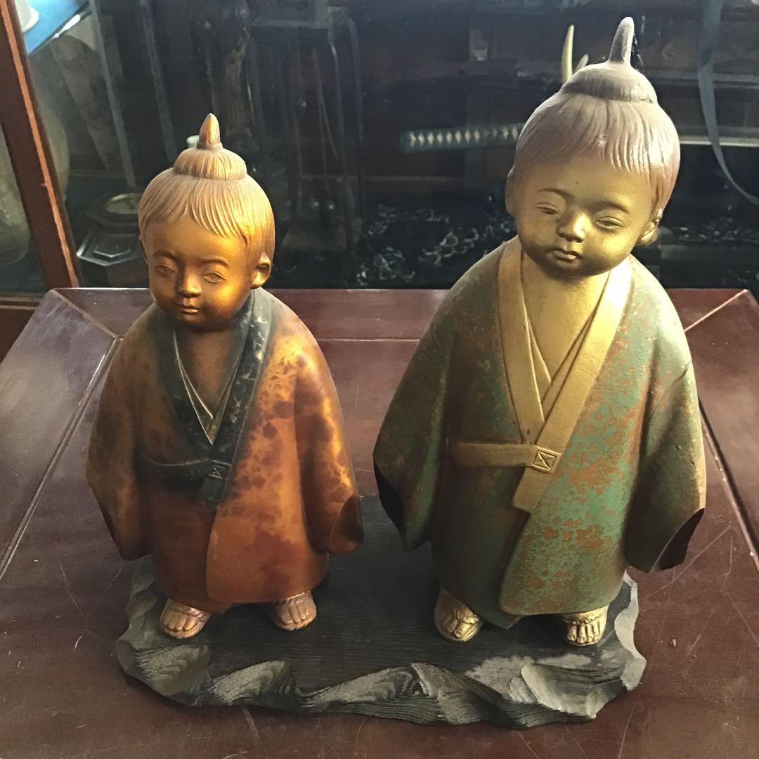 横山大観 無我童子 像 オブジェ 金属工芸 置物 - メルカリ