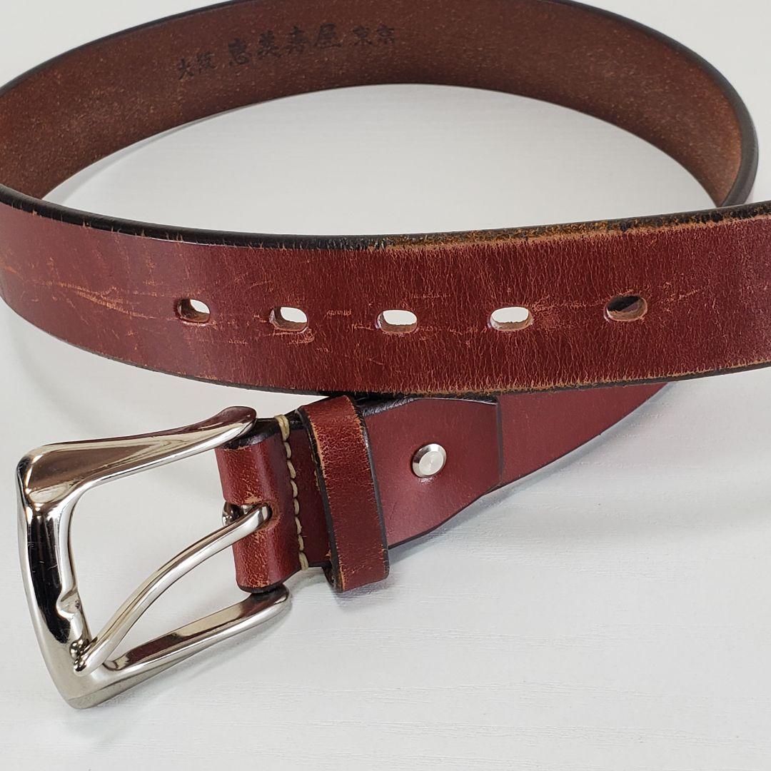 EVISU エヴィス (大阪 恵比寿屋 東京) 肉厚/牛革レザー ベルトw32位