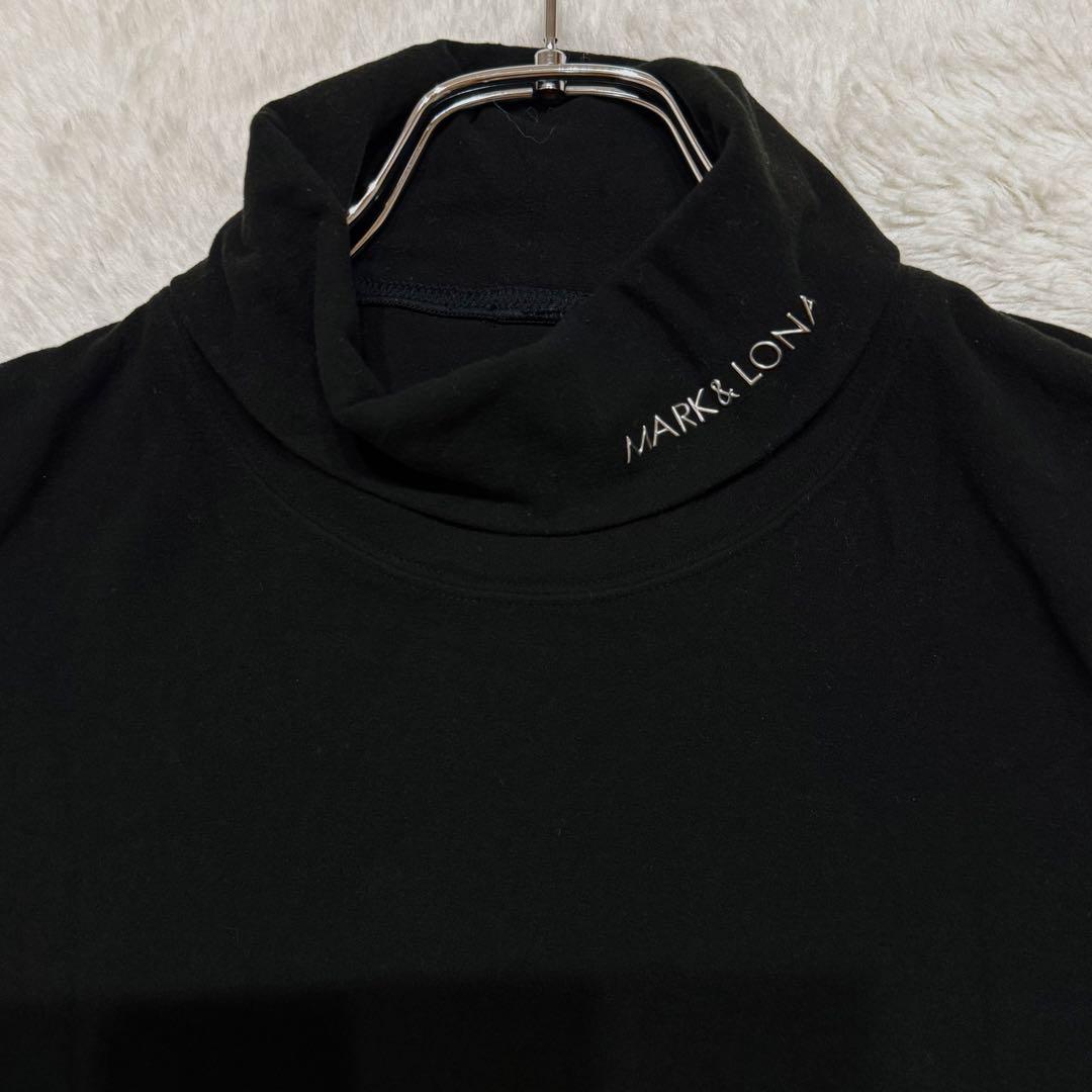 MARK&LONA/XLタートルネック ロゴ ラバープリント長袖 カットソー